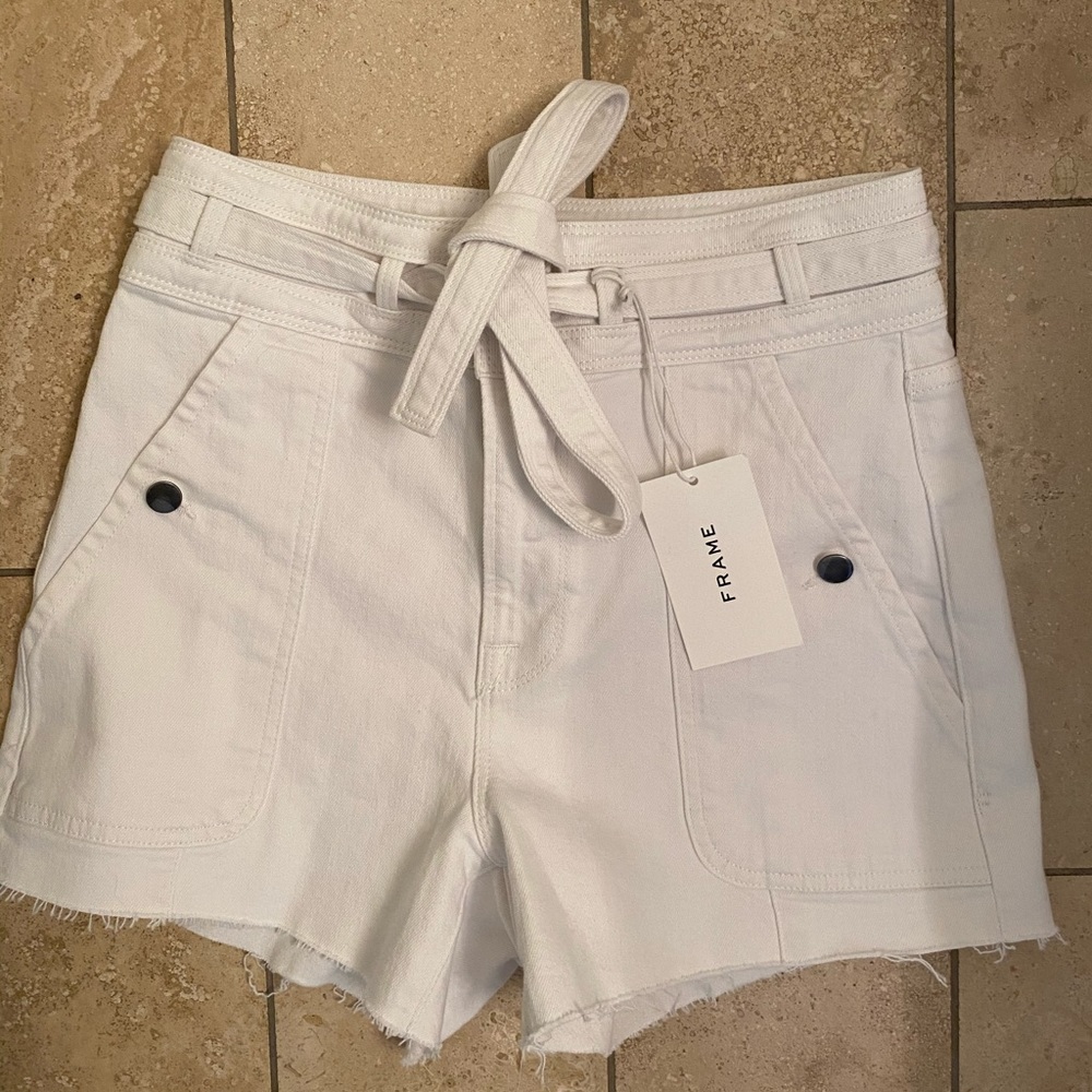 NWT Frame White Denim Shorts